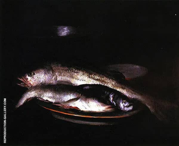 Grey and Silver Fish by William Merritt Chase | Oil Painting Reproduction