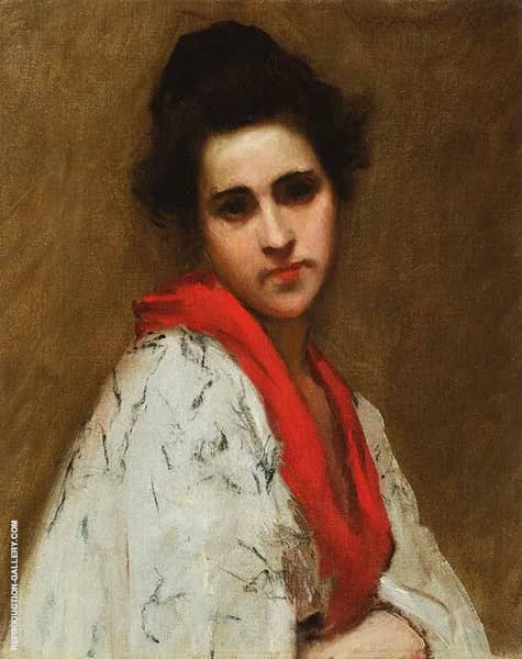 Portrait of a Woman Lady in a Kimono c1890 | Oil Painting Reproduction