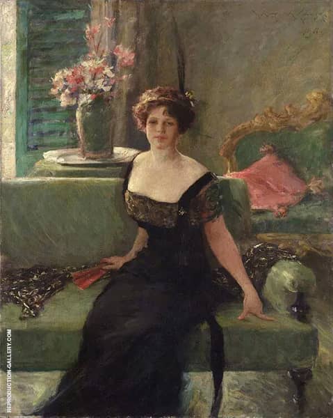 Portrait of a Lady in Black Annie Traquair Lang 1911 | Oil Painting Reproduction