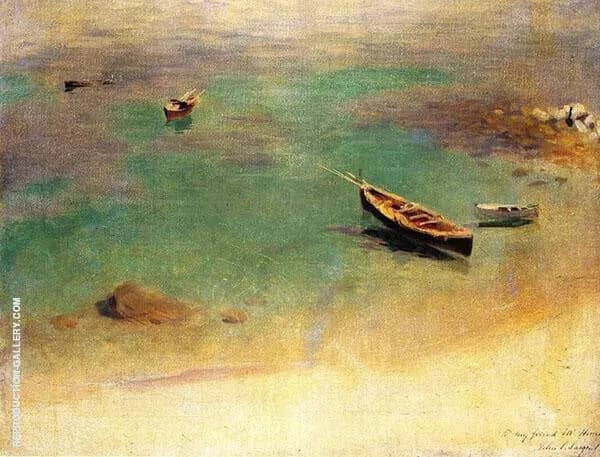 A Boat in The Waters off Capri | Oil Painting Reproduction