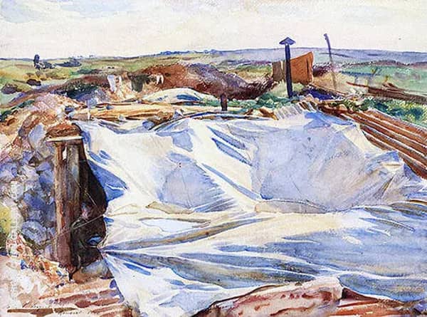 A Tarpaulin over a Dug out Ransart | Oil Painting Reproduction