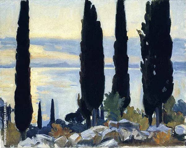 Cypress Trees at San Vigilio | Oil Painting Reproduction