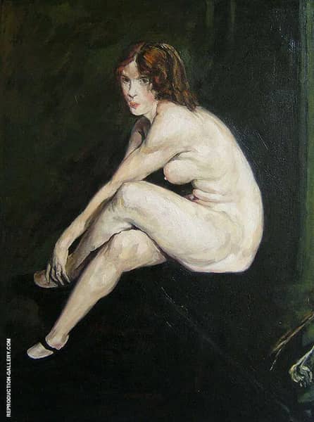 Nude Girl Miss Leslie Hall by George Bellows | Oil Painting Reproduction
