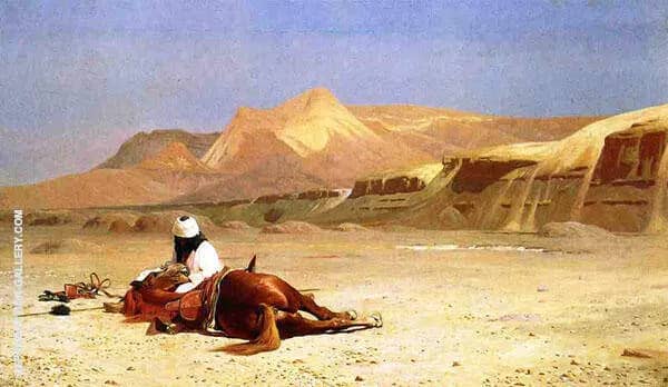 An Arab and His Horse in The Desert 1872 | Oil Painting Reproduction