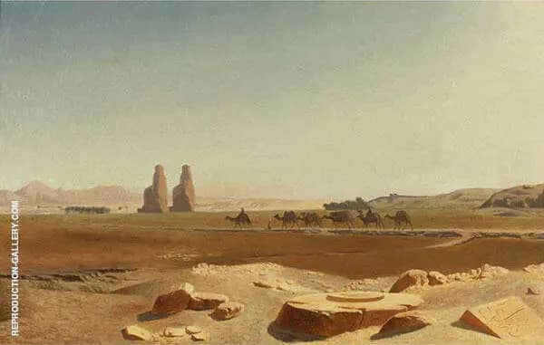 Caravan Passing The Colossi of Memnon Thebes | Oil Painting Reproduction