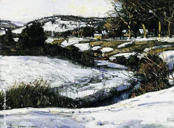 River Scene Winter by George Gardner Symons | Oil Painting Reproduction