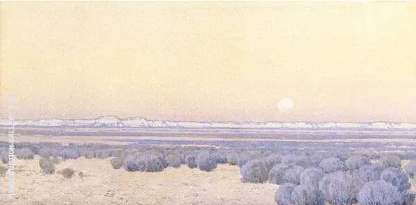 Moonrise at The White Mesa by Fernand Lungren | Oil Painting Reproduction