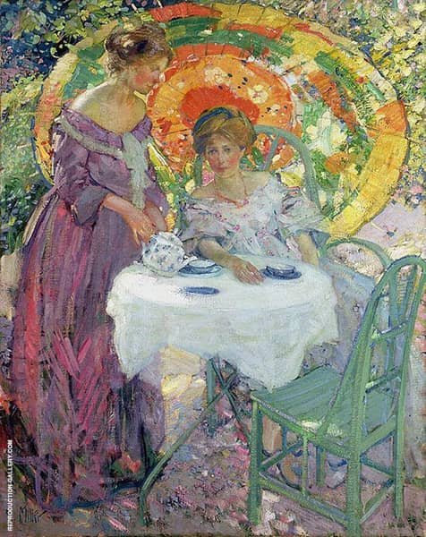 Afternoon Tea by Richard Emil Miller | Oil Painting Reproduction