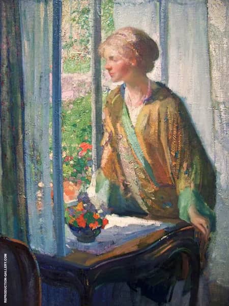 At The Window by Richard Emil Miller | Oil Painting Reproduction