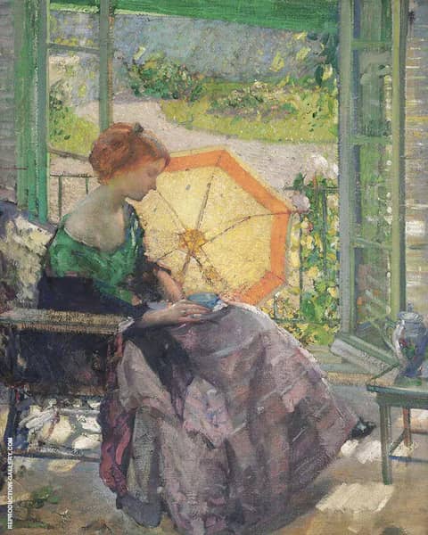 Tea Time c1914 by Richard Emil Miller | Oil Painting Reproduction