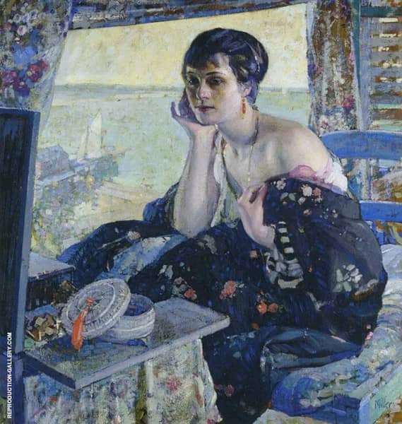 Woman by a Window by Richard Emil Miller | Oil Painting Reproduction