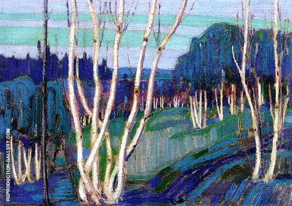 Silver Birches 1915 by Tom Thomson | Oil Painting Reproduction