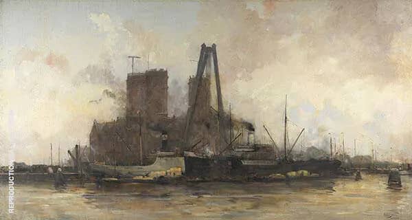 View of The Eastern Docklands by Hobbe Smith | Oil Painting Reproduction