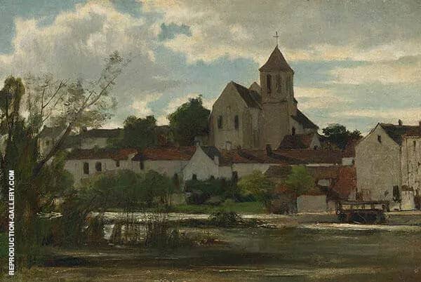 View of Montigny sur Loing by Jacob Maris | Oil Painting Reproduction