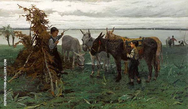 Boys Herding Donkeys 1865 by Willem Maris | Oil Painting Reproduction