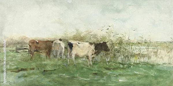 Cows with a Puddle by Willem Maris | Oil Painting Reproduction