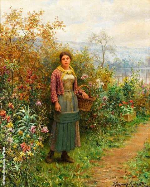 A Moments Pause by Daniel Ridgway Knight | Oil Painting Reproduction