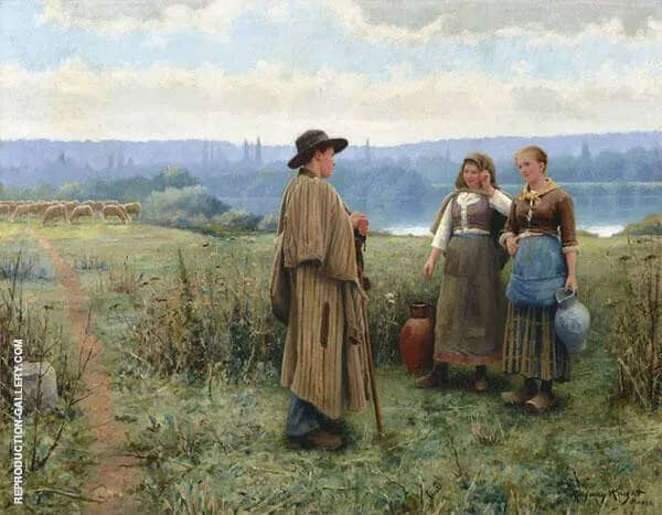 An Idle Moment by Daniel Ridgway Knight | Oil Painting Reproduction