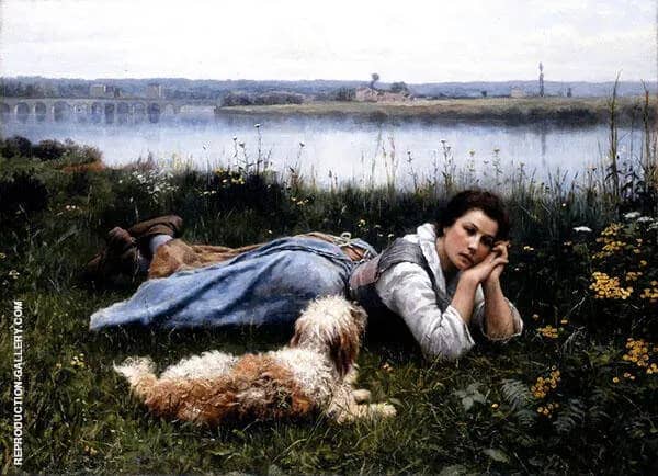 Reverie by Daniel Ridgway Knight | Oil Painting Reproduction