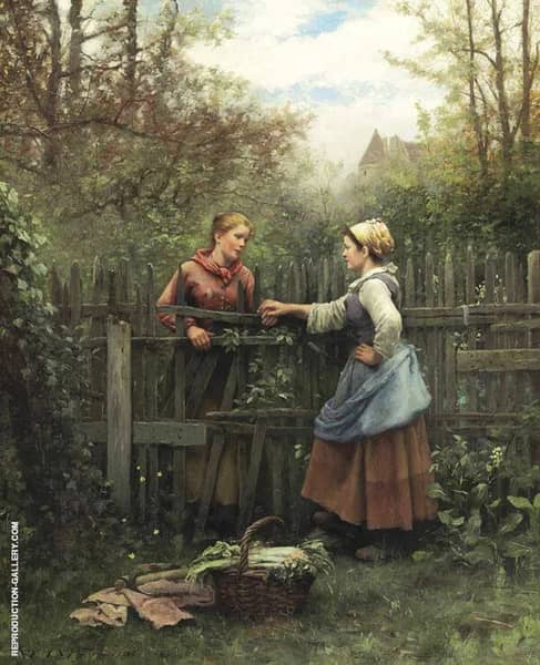 The Meeting at The Fence | Oil Painting Reproduction