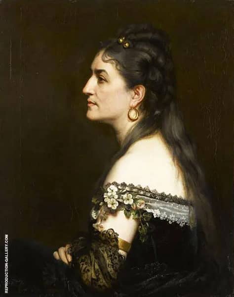 Portrait of a Woman Wearin a Low Necked Dress | Oil Painting Reproduction