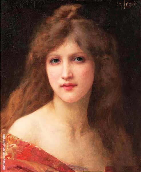 Portrait of a Girl in a Red Dress | Oil Painting Reproduction