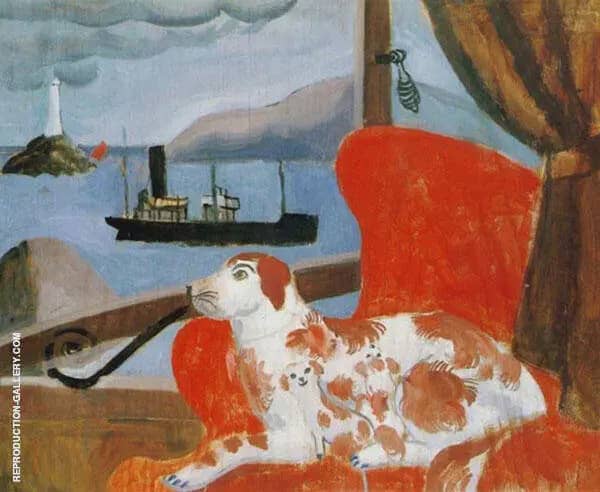 China Dog in a St. Ives Window 1926 | Oil Painting Reproduction