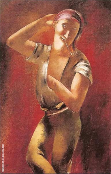 Young Man Smoking a Pipe by Eugene Zak | Oil Painting Reproduction