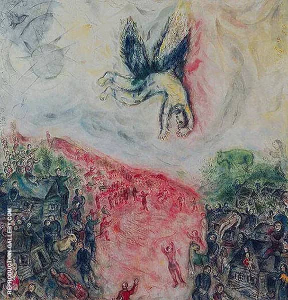 The Fall of Icarus 1975 by Marc Chagall | Oil Painting Reproduction