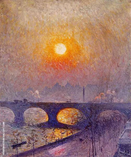 Sunset over Waterloo Bridge 1916 | Oil Painting Reproduction