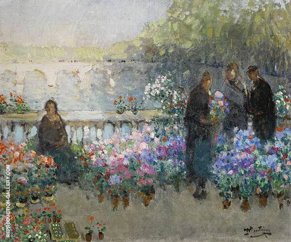Le Quai Aux Fleurs by Pierre Eugene Montezin | Oil Painting Reproduction