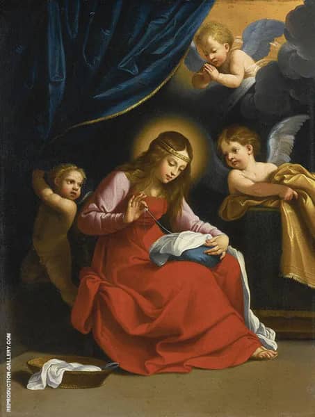 The Virgin Sewing by Guido Reni | Oil Painting Reproduction
