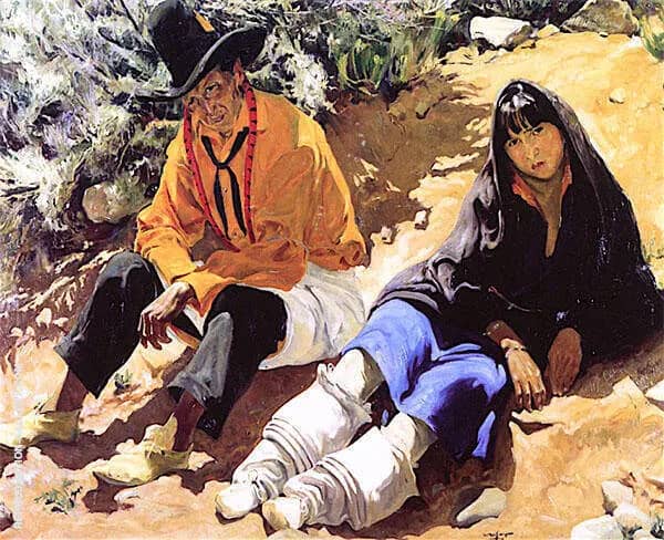 Jim and His Daughter 1921 by Walter Ufer | Oil Painting Reproduction