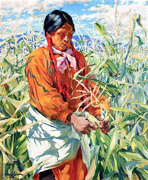 The Cornpicker 1915 by Walter Ufer | Oil Painting Reproduction
