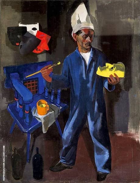 Mask Painter by Vilmos aba-Novak | Oil Painting Reproduction