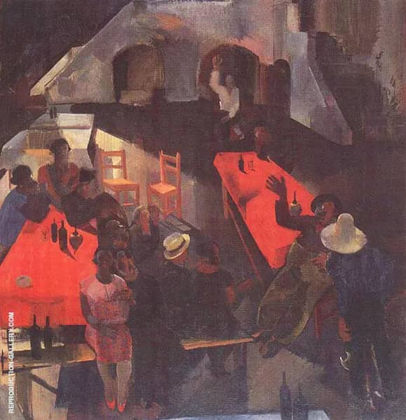 Pub 1930 by Vilmos aba-Novak | Oil Painting Reproduction