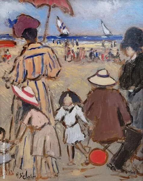 Playing on The Beach by Henry Saint-Clair | Oil Painting Reproduction