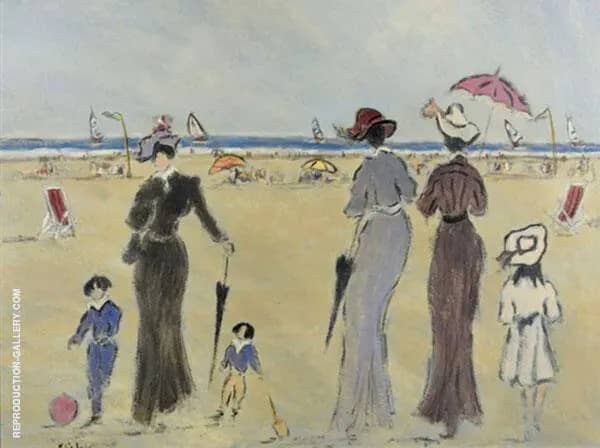 Sur La Plage by Henry Saint-Clair | Oil Painting Reproduction