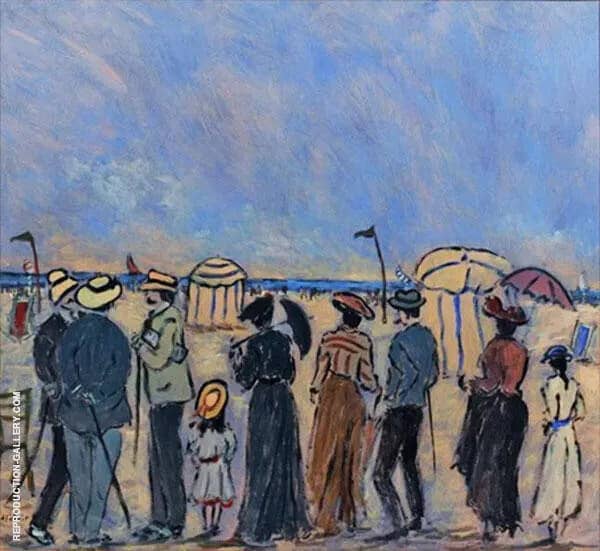 The Beach at Trouville by Henry Saint-Clair | Oil Painting Reproduction