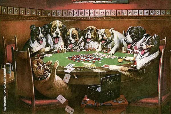 Poker Sympathy by Cassius Marcellus Coolidge | Oil Painting Reproduction
