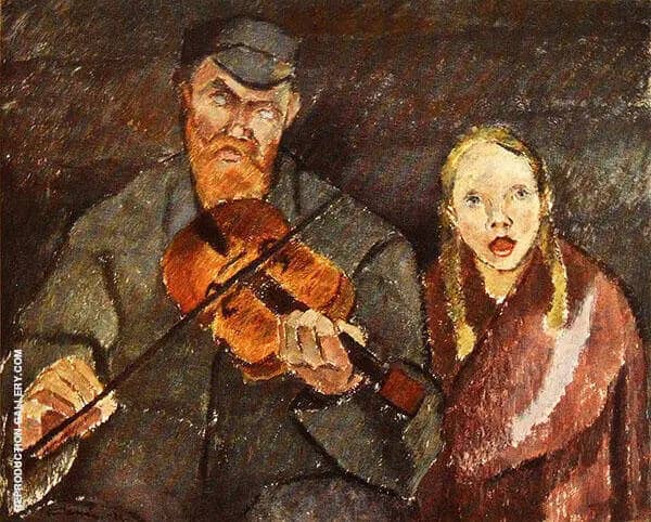 Blind Musician by Alvar Cawen | Oil Painting Reproduction