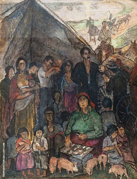 Gipsy Camp by Alvar Cawen | Oil Painting Reproduction
