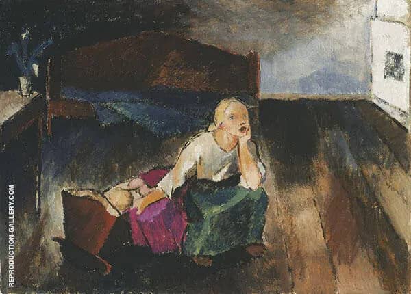 Kehtolaulu 1921 by Alvar Cawen | Oil Painting Reproduction