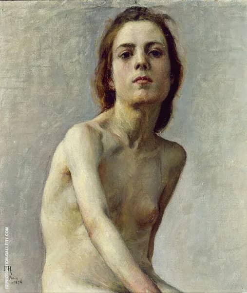 Female Model of a Nude by Pekka Halonen | Oil Painting Reproduction