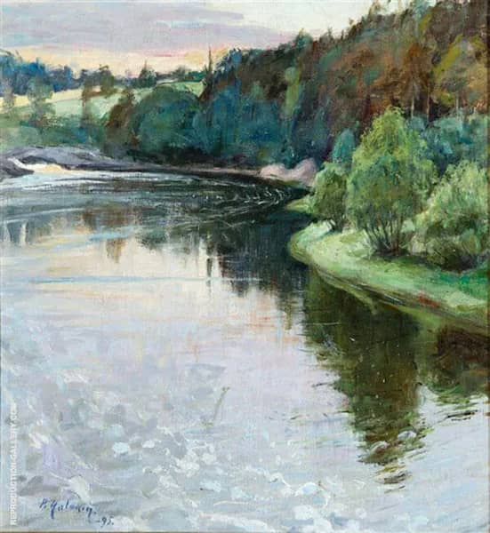 Mill Village 1895 by Pekka Halonen | Oil Painting Reproduction