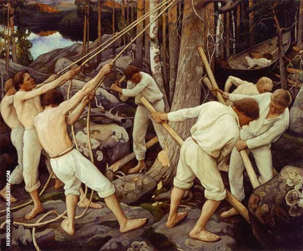 Pioneers of Karelia 1900 by Pekka Halonen | Oil Painting Reproduction