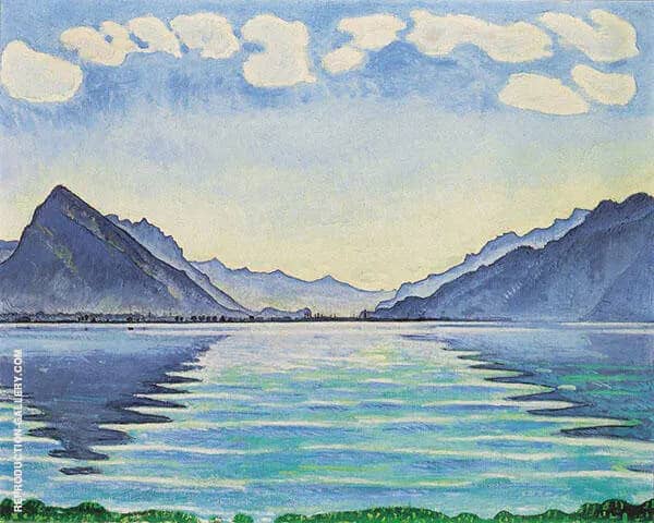 Lake Thun with Symmetric Reflection 1905 | Oil Painting Reproduction