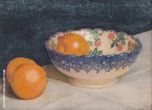 Still Life with Patterned Bowl and Oranges | Oil Painting Reproduction