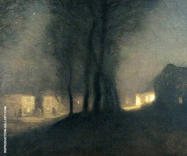 The Village at Night by Sir George Clausen | Oil Painting Reproduction