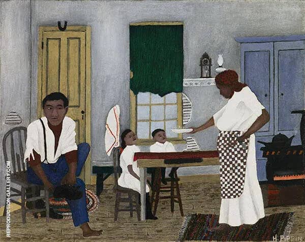 Sunday Morning Breakfast 1943 by Horace Pippin | Oil Painting Reproduction